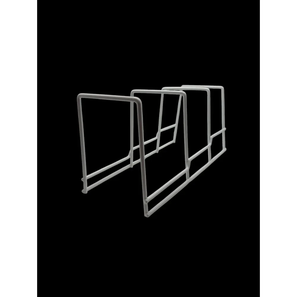 Pots and Pans Lid Organizer, U Shape for Lids, Sturdy Steel, White Under Counter